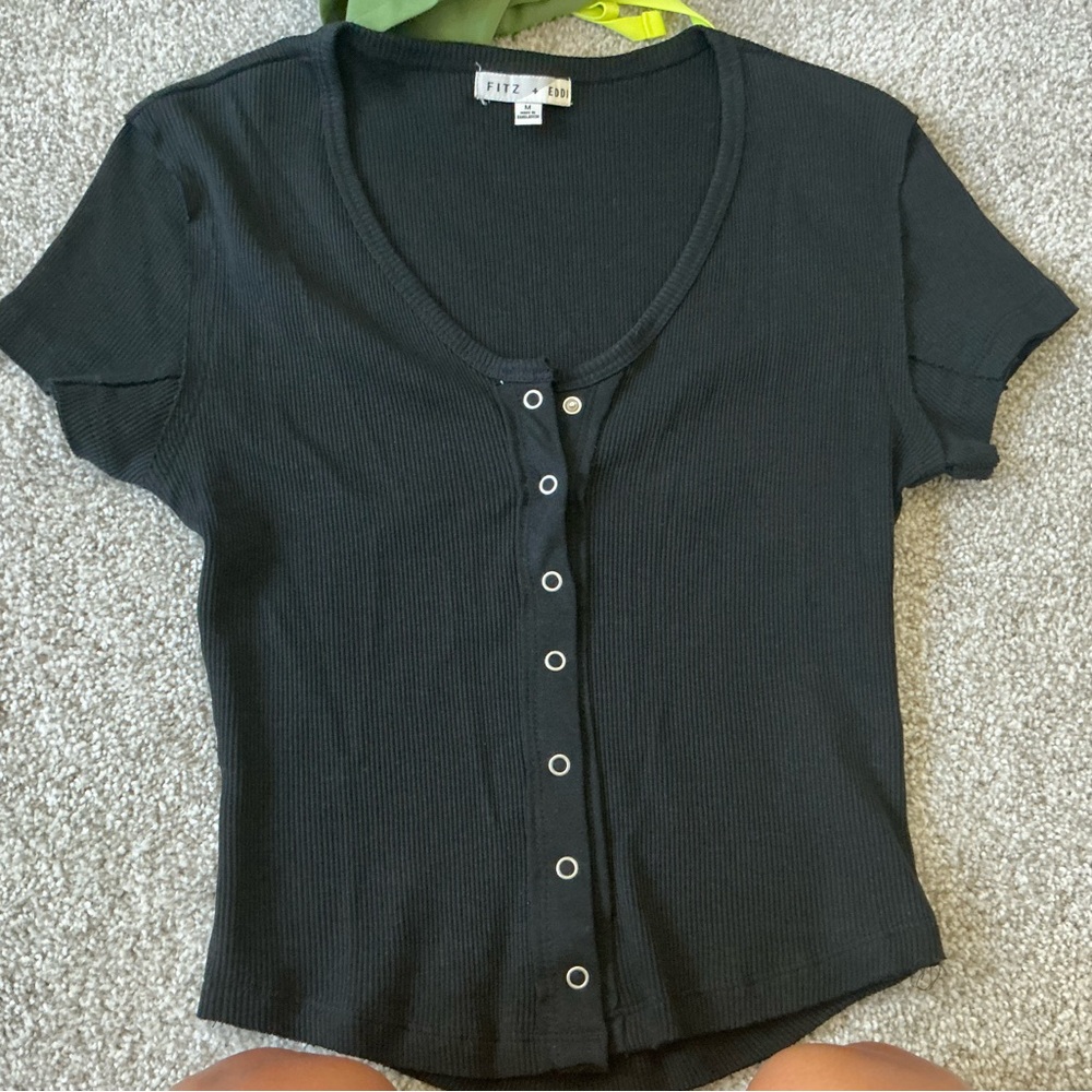 Fitz + Eddi Black Button-Down Women's Shirt